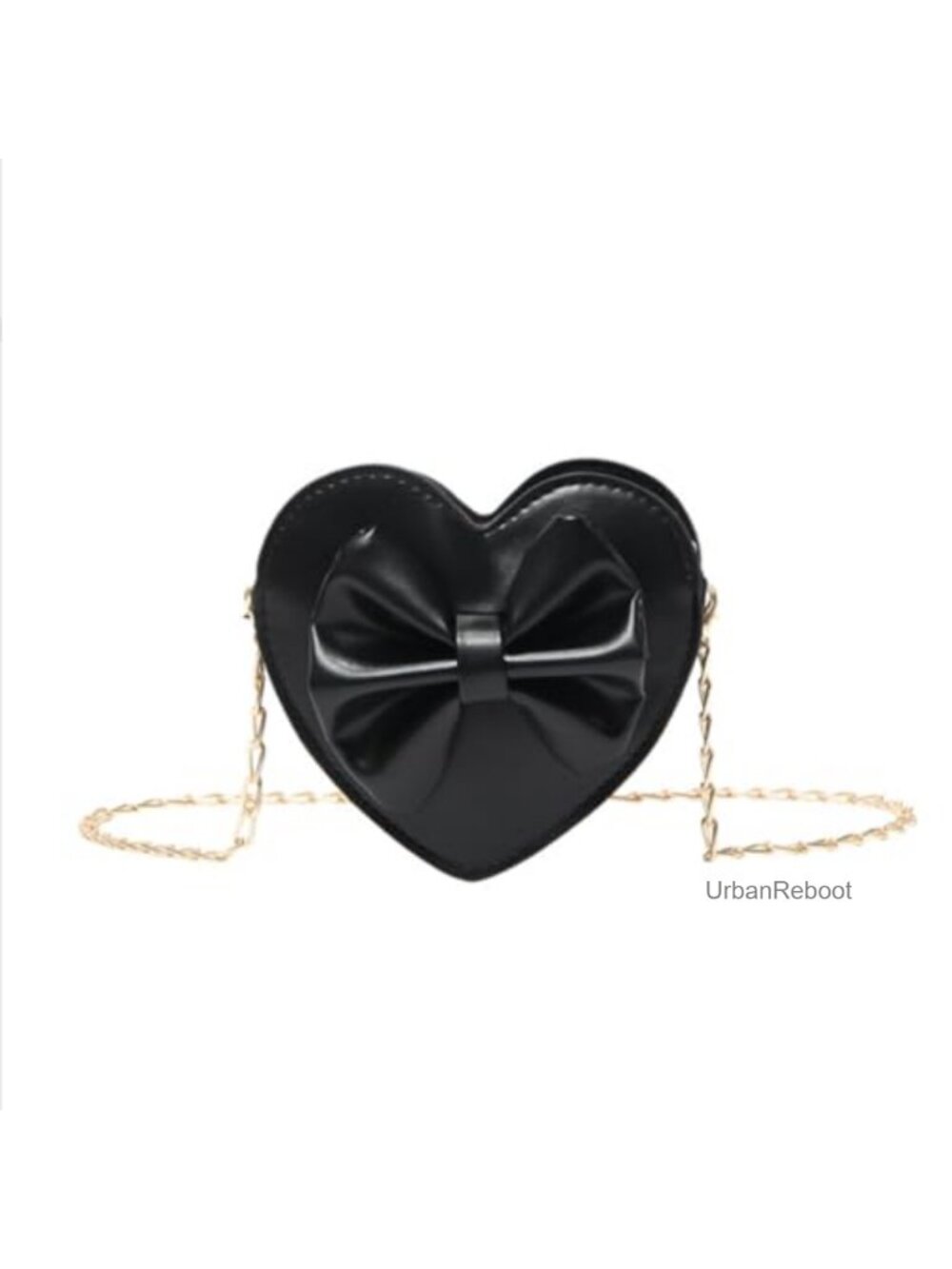 Heart Shaped Crossbody Purse Mini Leather Chain Bow Shoulder Bag